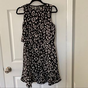 Banana Republic animal print black and white dress